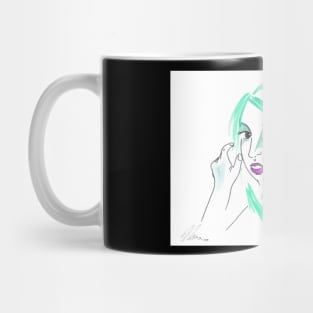 Girl With A Messy Bun - Green Palette Mug